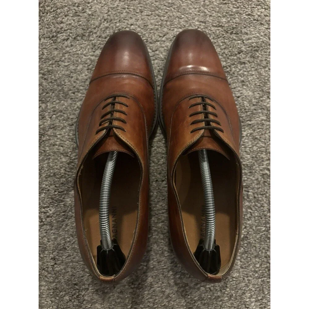 Magnanni Men's Lucas Cap-Toe Leather Oxfords -‎ 21019 - Cognac Brown 11M